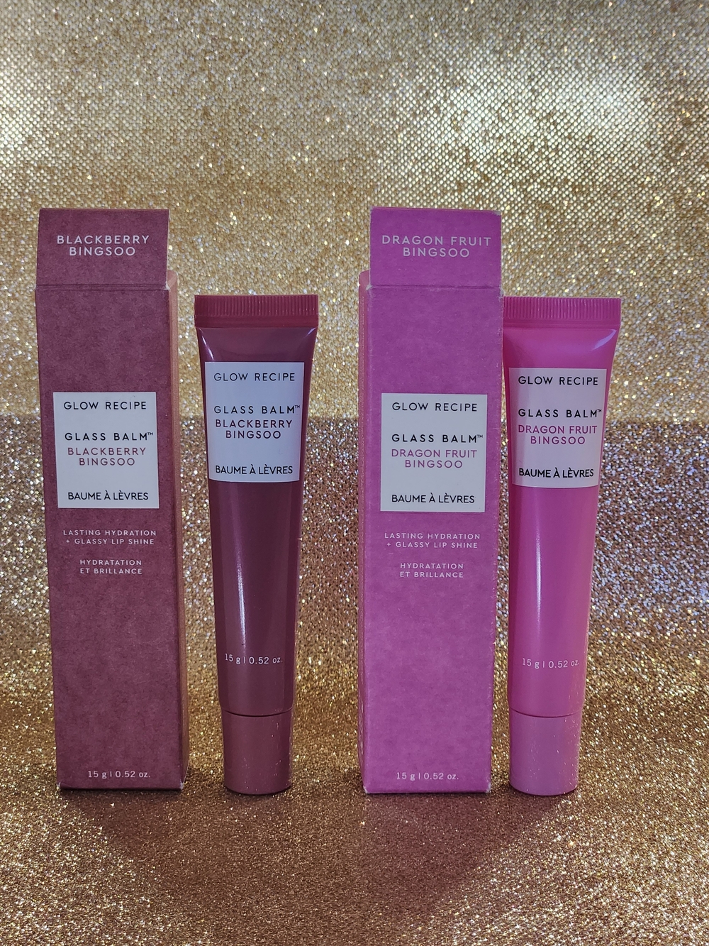 NEW Glow Recipe Glass Balm Lip Duo - Blackberry & Dragon Fruit Bingsoo